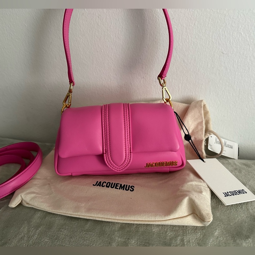 Jacquemus Le Petit Bambimou Neon Pink Lambskin Shoulder Bag